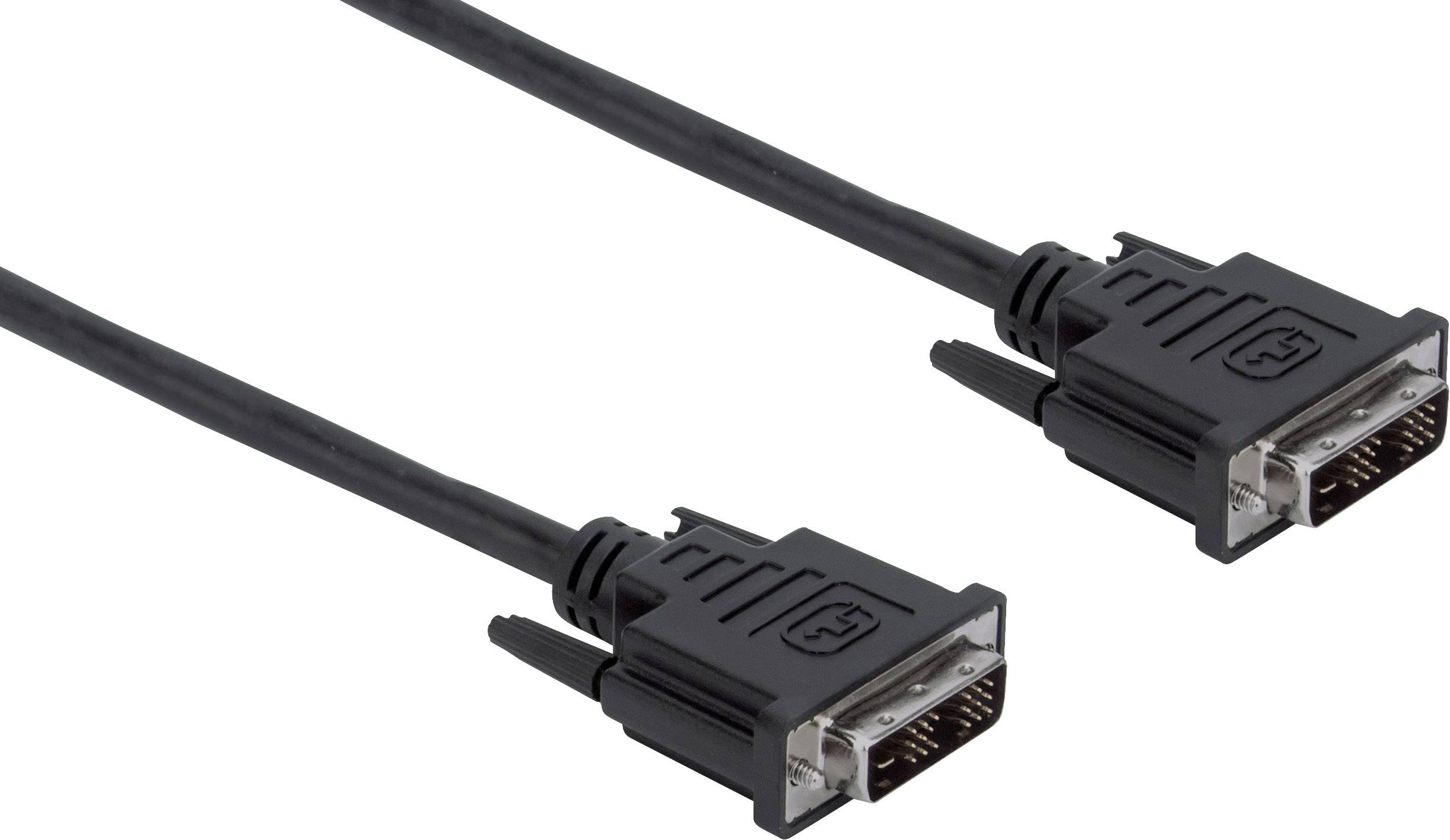 Manhattan Digital DVI-D Single Link Video Cable, 1.8m, Male to Male, Fully Shiel