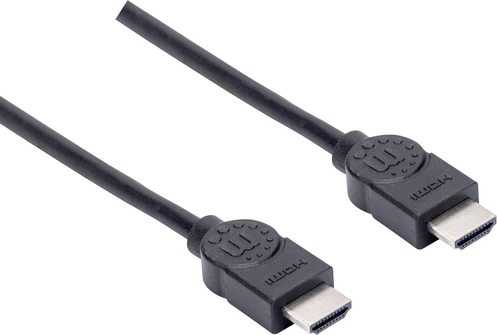 MANHATTAN High Speed HDMI-Kabel schwarz 1,5 m ARC 3D 4K HDMI-Stecker auf HDMI-Stecker geschirmt