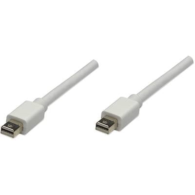 Manhattan Mini-DisplayPort Anschlusskabel Mini DisplayPort Stecker, Mini DisplayPort Stecker 1.00 m Weiß 324557 vergolde
