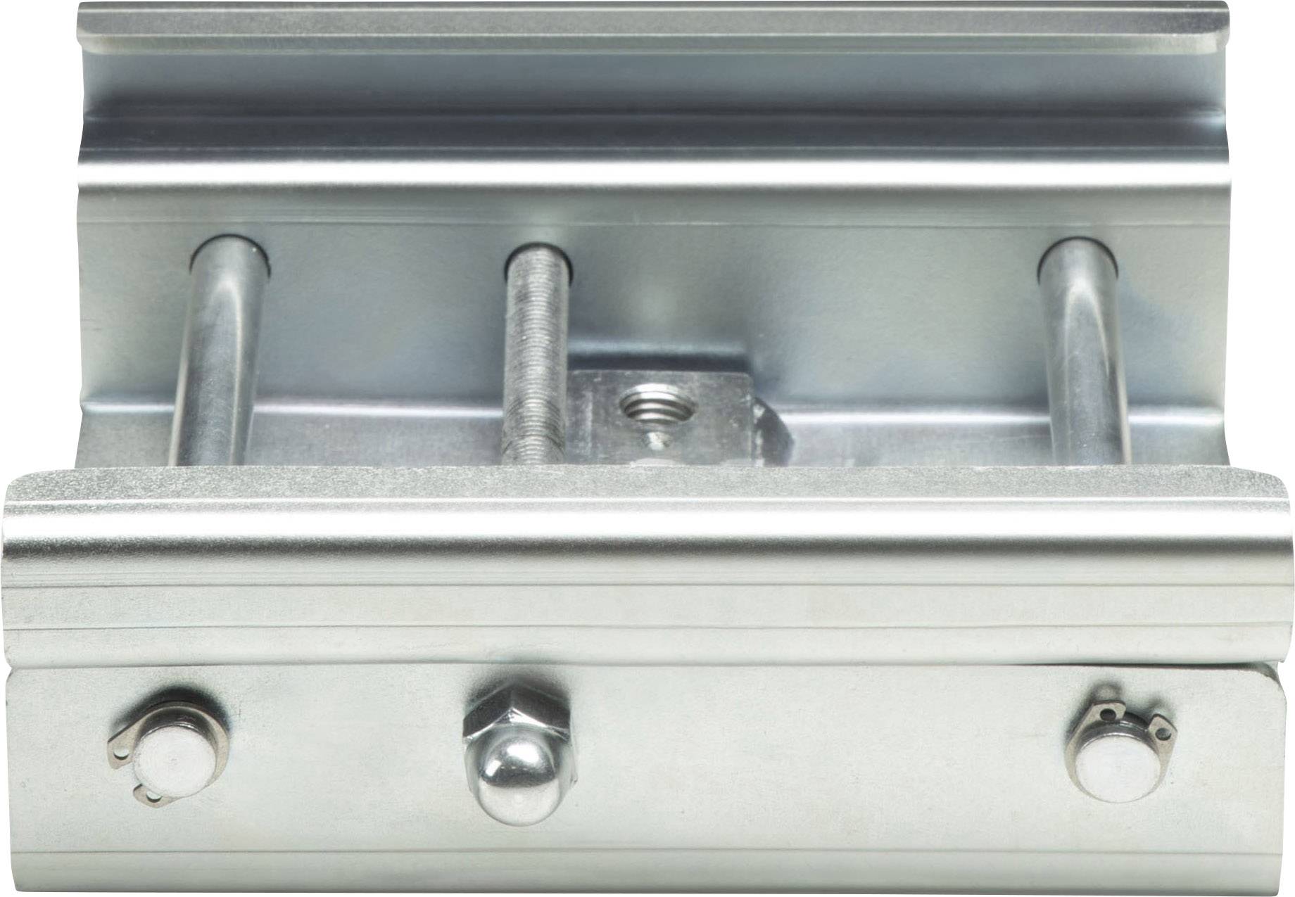 Metallverbinder mit drei integrierten Bolzen. Geeignet für die Verbindung von Metallprofilen in der Baukonstruktion.