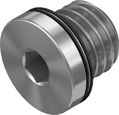 Metalldübel mit einem Gewinde und einer zentralen Öffnung, für Befestigungszwecke in Baukonstruktionen verwendet.