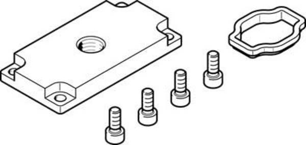 FESTO Druck-Einspeiseplatte VABF-P5-P3A3-G14 8021859  G 1/4  Gehäusematerial Aluminium-Knetlegierung Dichtungsmaterial NBR