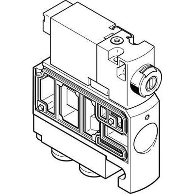 Technische Zeichnung eines elektro-mechanischen Geräts, zeigt detaillierte Strukturen und Verbindungen der Bauteile.