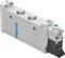 Pneumatikventil von Festo, geeignet für industrielle Anwendungen, mit zwei Anschlüssen und einem elektrischen Steuermechanismus.
