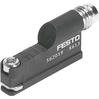 Ein sensorisches Bauteil mit der Aufschrift 'Festo', Modellnummer '562019 X613', für industrielle Anwendungen.
