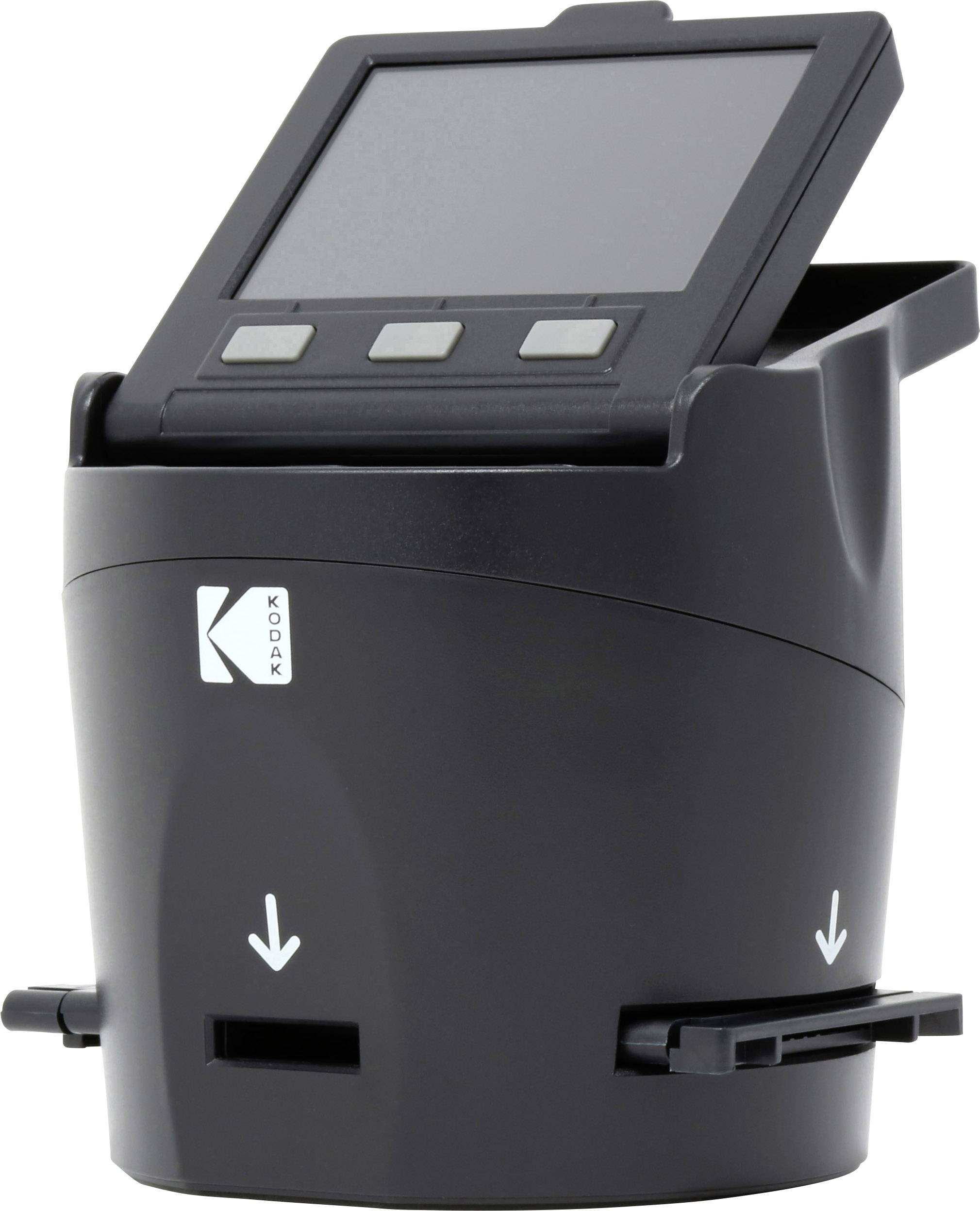 Digitaler Filmscanner mit Display, drei Tasten und Filmlaufwerk. Verwendet zur Konvertierung von Filmstreifen in digitale Formate.
