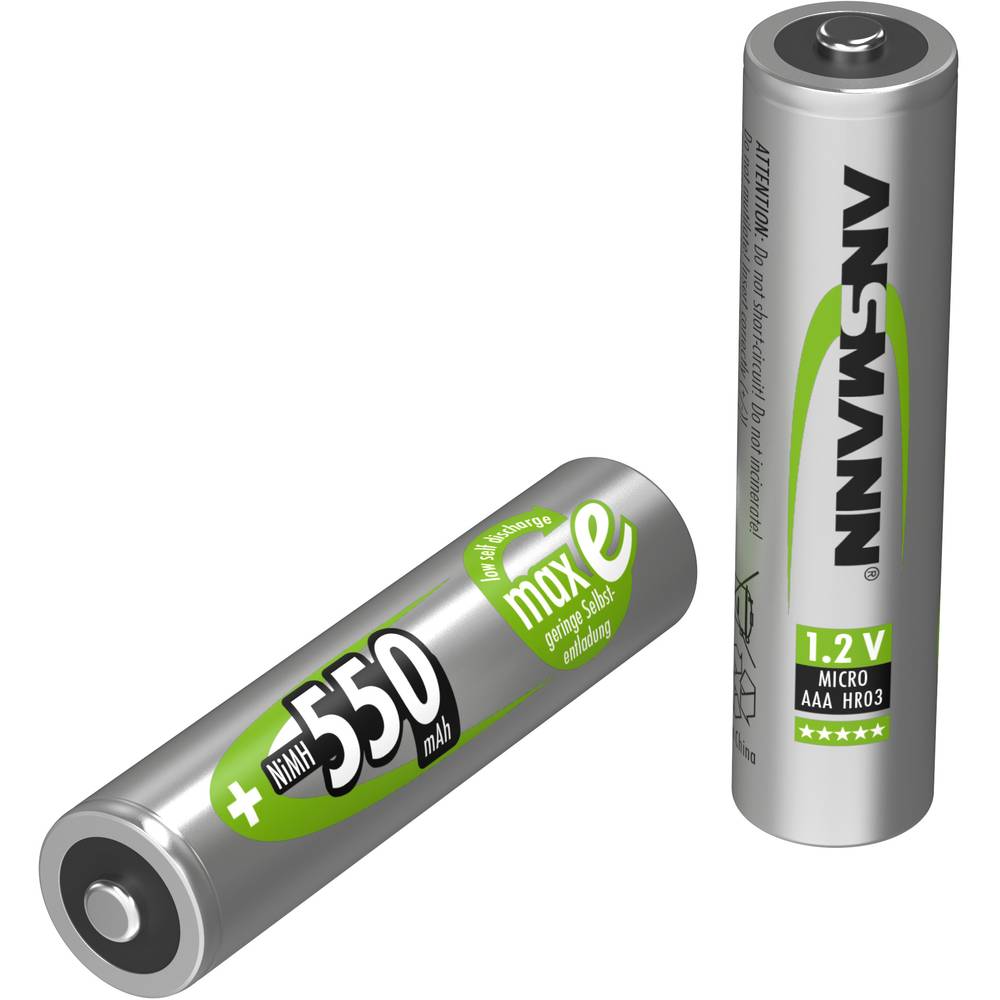 Oplaadbare AAA batterij (potlood) Ansmann maxE HR03 NiMH 550 mAh 1.2 V 1 stuk(s)
