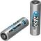 Zwei silberne AA-Batterien der Marke 'Ansmann', eine liegt flach, die andere steht aufrecht. Beide zeigen die Kapazität von 2850 mAh.