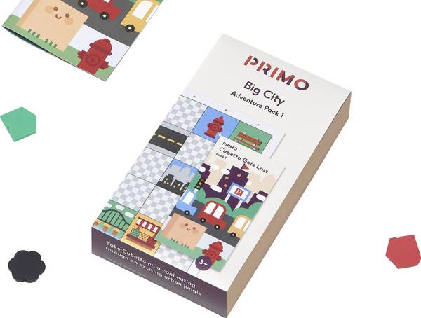 Primo Toys PRIMO010A-DE Cubetto MINT Coding Abenteuer Paket 'Großstadt-Dschungel' Erweiterungsset ab 3 Jahre