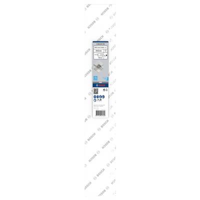 Verpackung von Bosch-Schlagbohrkronen: Abgebildet sind Details zur Spezifikation, Anwendung und Kompatibilität. Enthält Barcode.