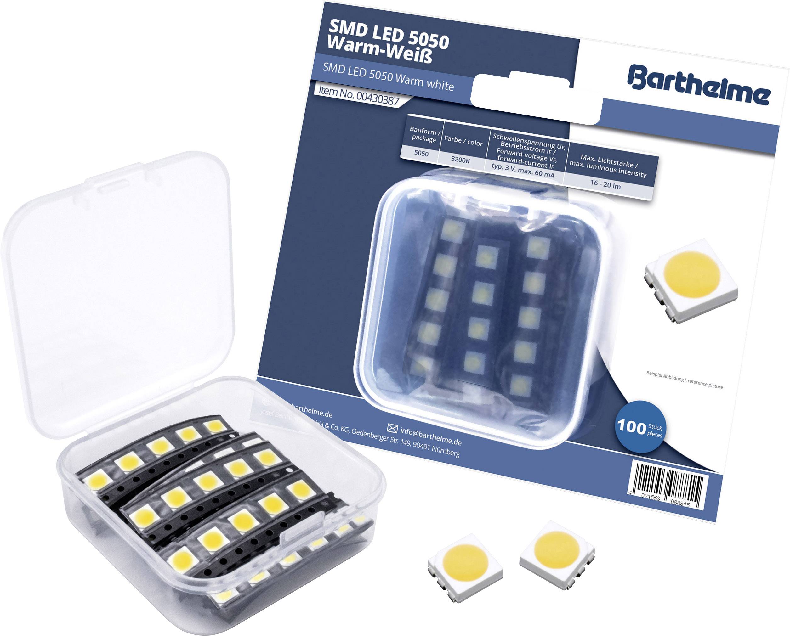 BARTHELME SMD-LED 5050 Warm-Weiß 7000 mcd 120 ° 60 mA 3 V Bulk