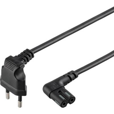 Goobay 73018 SONOS Netzkabel 90° abgewinkelt / Eurostecker auf C7 Buchse / SONOS Stromkabel Eurokabel / Schwarz / 1,5m
