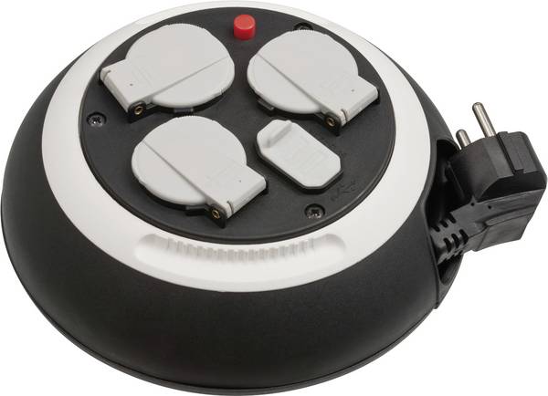 Brennenstuhl 1109220600 Kabeltrommel 3 m Schwarz Schutzkontakt-Stecker
