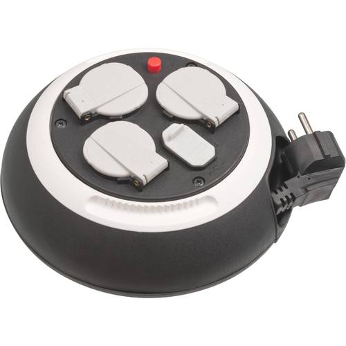 Brennenstuhl 1109220600 Kabeltrommel 3.00 m Schwarz Schutzkontakt-Stecker