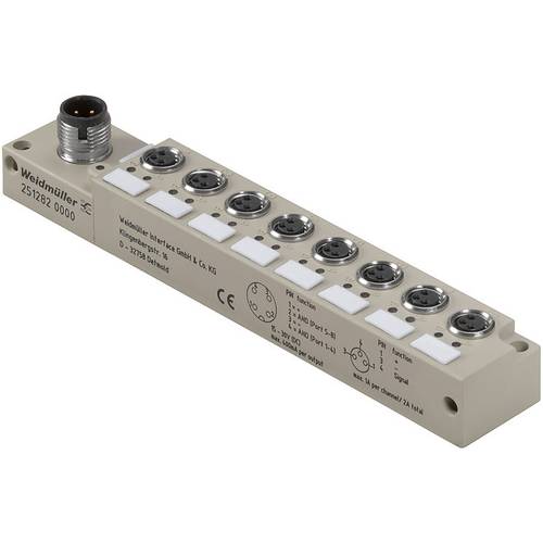 Thumbnail - Weidmüller SAI-8-S-3P-M8L-M12-2AND 2512820000 Sensor/Aktorbox passiv M12-Verteiler mit Metallgewinde 1 St.