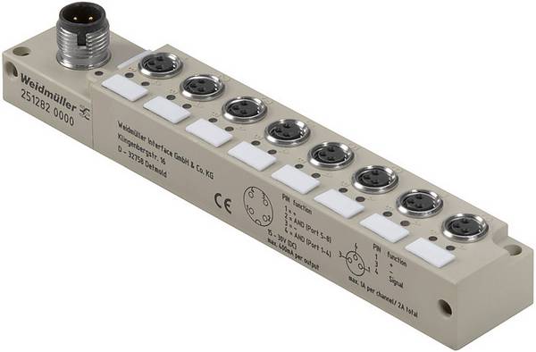 Weidmüller SAI-8-S-3P-M8L-M12-2AND 2512820000 Sensor/Aktorbox passiv M12-Verteiler mit Metallgewinde 1 St. Piece