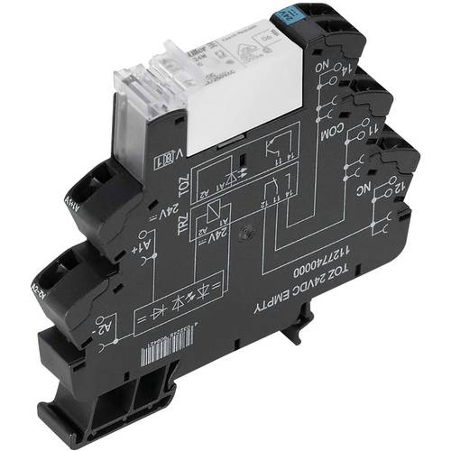 Thumbnail - Weidmüller TRZ 24VDC 1NO HCP Relaisbaustein Nennspannung: 24 V/DC Schaltstrom (max.): 16 A 1 Schließer 10 St.