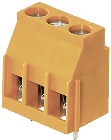 'Orange Steckverbinder mit drei Anschlüssen, geeignet für elektrische Kabelverbindungen.'