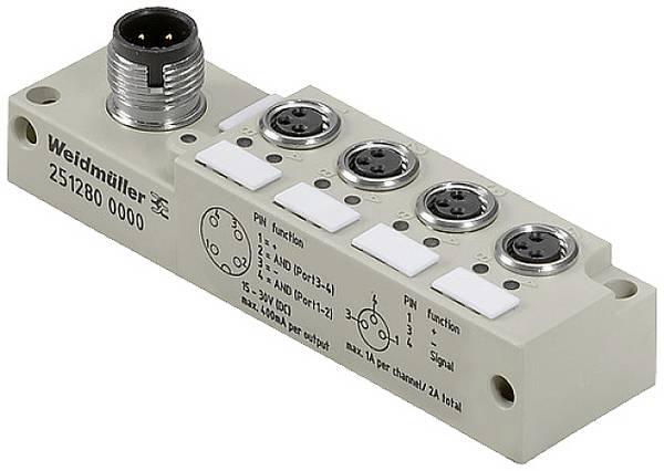 Weidmüller SAI-4-S-3P-M8L-M12-2AND 2512800000 Sensor/Aktorbox passiv M8-Verteiler mit Metallgewinde 1 St. Piece