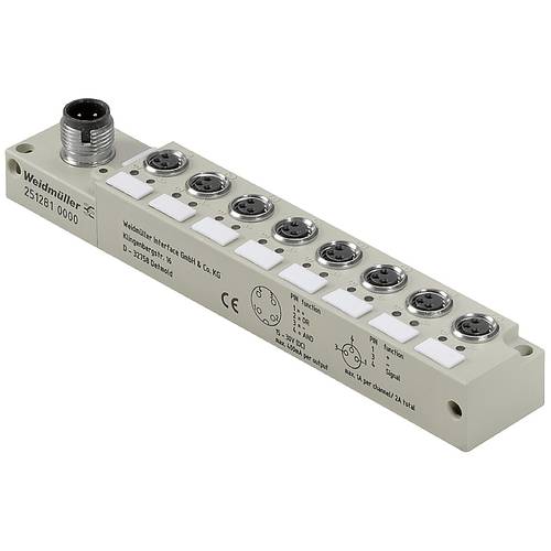 Weidmüller SAI-8-S-3P-M8L-M12-LOG 2512810000 Sensor/Aktorbox passiv M12-Verteiler mit Kunststoffgewinde 1 St.