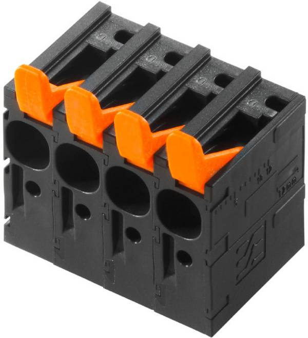 Weidmüller 2472100000 Federkraftklemmblock 6 mm² Polzahl 4 Schwarz 80 St.