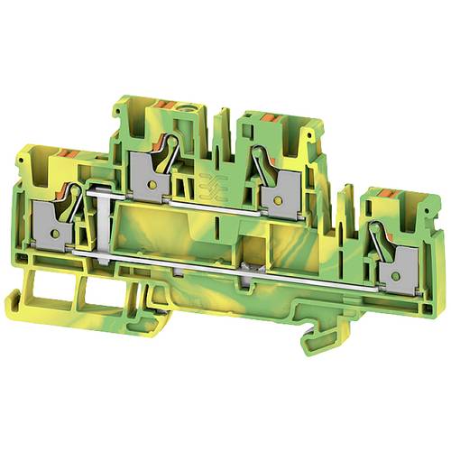 Weidmüller 2539990000 Doppelstock-Durchgangsklemme 6.10 mm Push-In-Klemme Grün, Gelb 50 St.