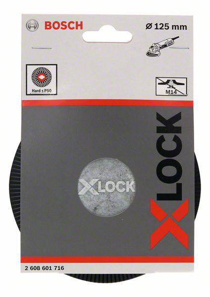 'Bosch X-Lock Schleifscheibe, 125 mm, geeignet für Winkelschleifer, Hard S P50, M14-Anschluss.'