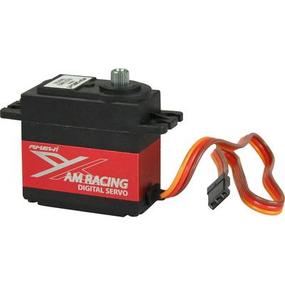 'Amewi AM-Racing Digital Servo' in Schwarz-Rot, mit Kabel und Stecker.
