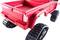 Rotes Spielzeugauto mit Raupenreifen anstelle von Rädern, zeigt modernes Design für Offroad-Abenteuer in Miniaturformat.