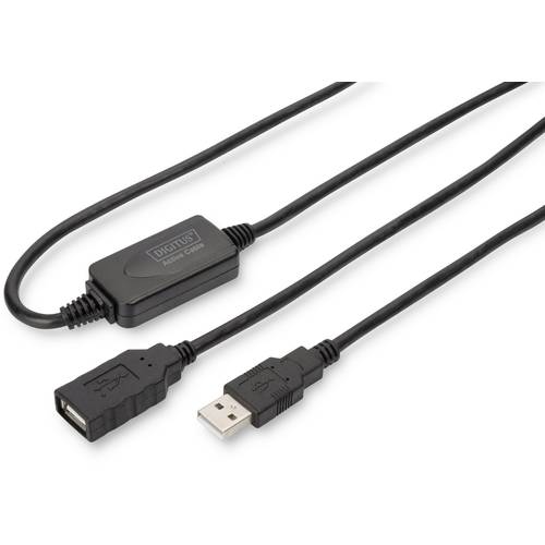 Thumbnail - Digitus USB-Kabel USB 2.0 USB-A Buchse, USB-A Stecker 20.00 m Schwarz mit USB, mit Verlängerungskabel DA-73102