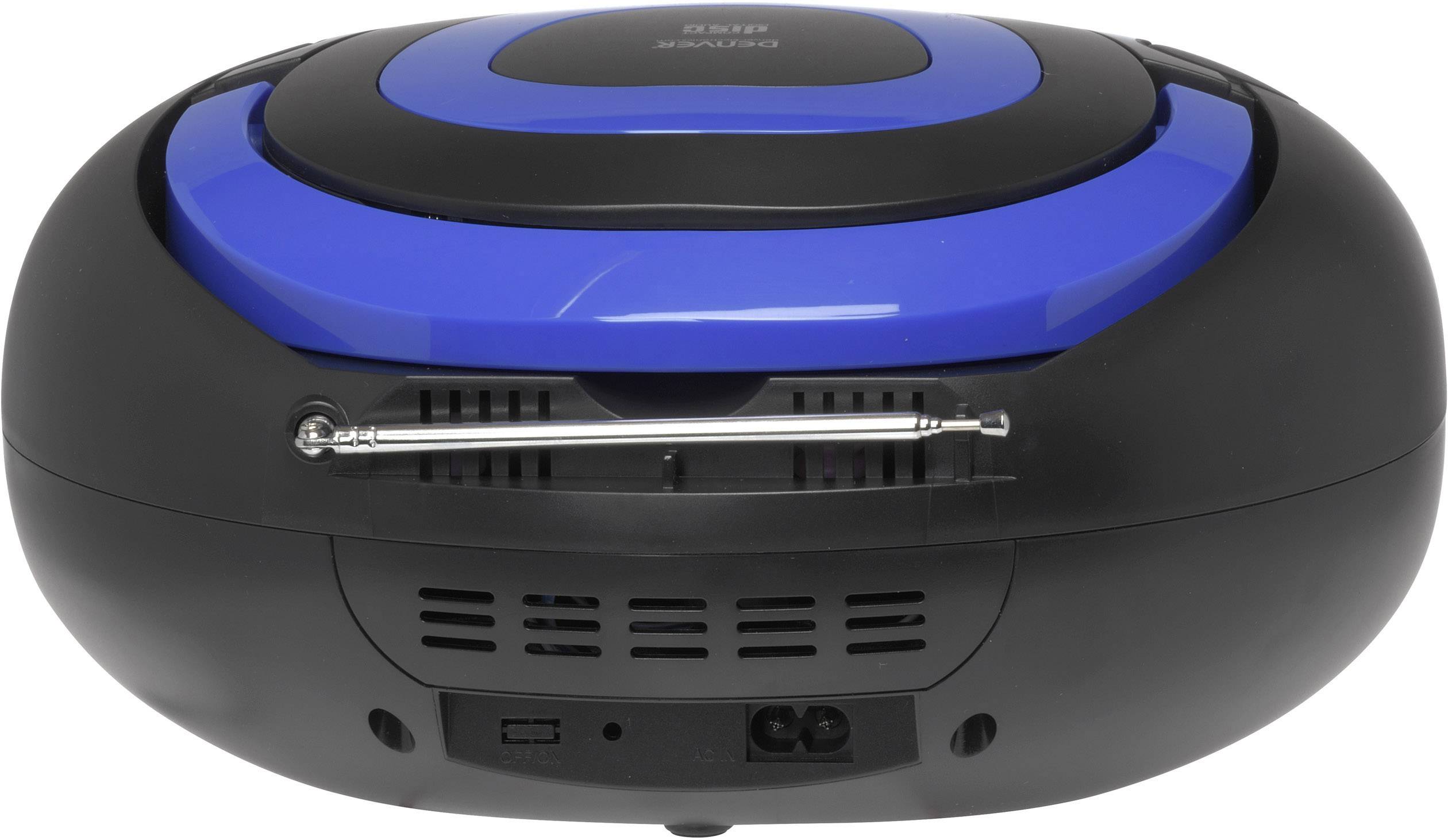 Ein runder, schwarz-blauer Roboter-Staubsauger, Ansicht von vorne, mit sichtbaren Sensoren und Bedienelementen.