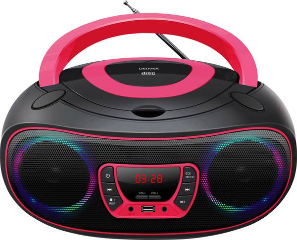 Denver TCL-212BT CD-Radio UKW AUX, CD, USB, Bluetooth®  Stimmungslicht Pink