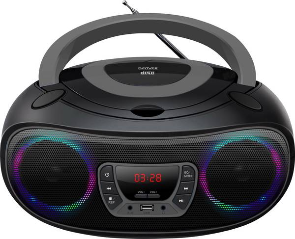 Denver TCL-212BT CD-Radio UKW AUX, CD, USB, Bluetooth®  Stimmungslicht Grau