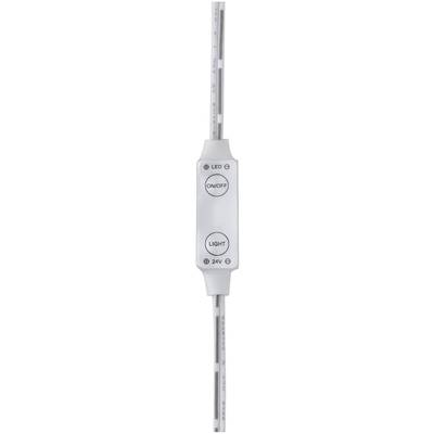 LED-Leiste-Controller mit Tasten für 'Power' und 'Light'. Kabel an beiden Enden. Geeignet für 24V-Systeme.