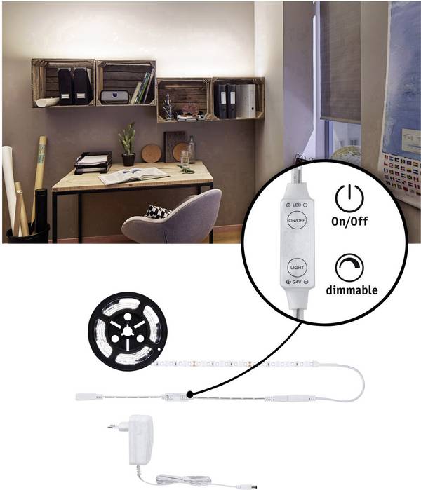 Paulmann SimpLED 78958 LED-Streifen-Komplettset mit Stecker 24 V 1.5 m Neutralweiß 1 St.