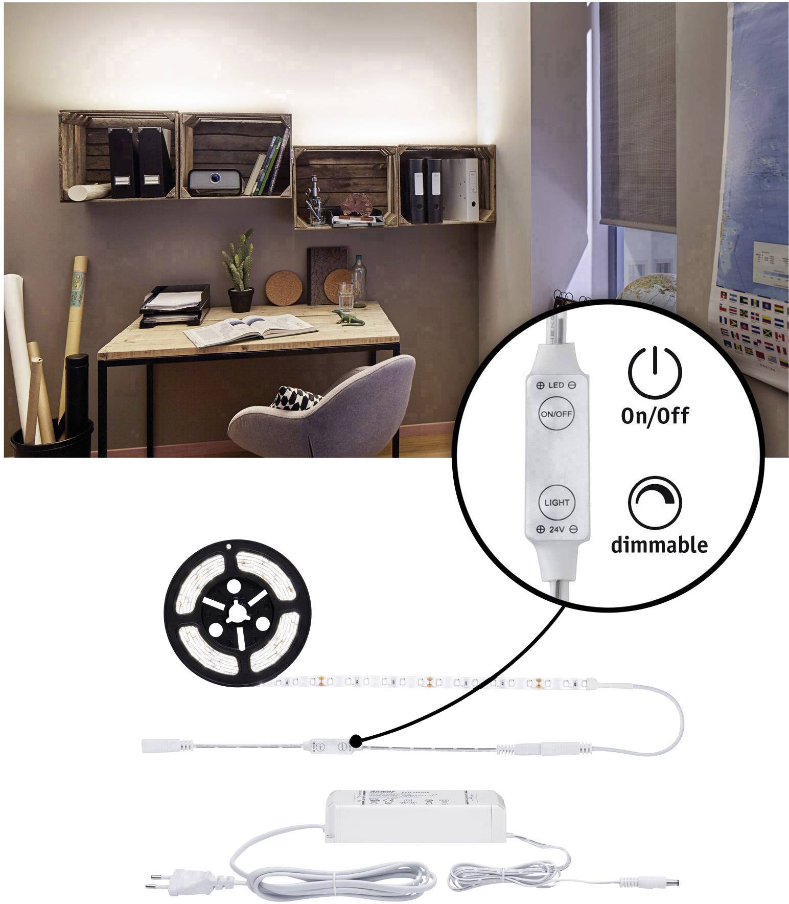 Paulmann SimpLED 78959 LED-Streifen-Komplettset mit Stecker 24 V 3 m Neutralweiß 1 St.