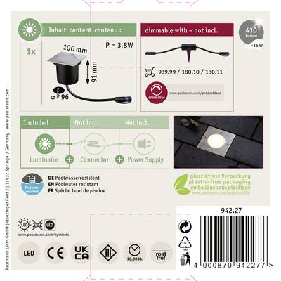 'Plug & Shine Leuchtenkopf 3000K' von Paulmann. In der Verpackung: Leuchtkopf, Verbindungskabel. Eigenschaften: Kunststoff, wasserfest, 410 Lumen.
