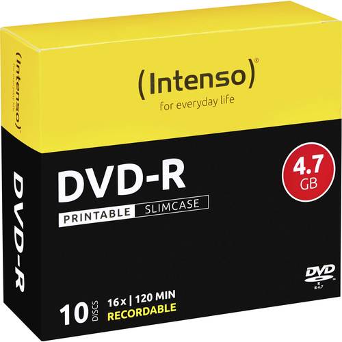 Thumbnail - Intenso 4801652 DVD-R Rohling 4.7 GB 10 St. Slimcase Bedruckbar