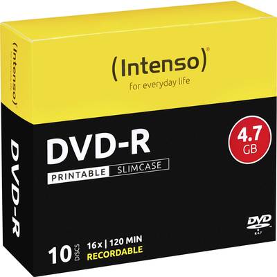Intenso 4801652 DVD-R Rohling 4.7 GB 10 St. Slimcase Bedruckbar