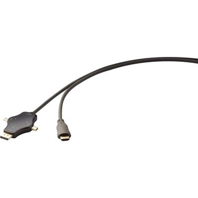 Renkforce RF-3909364 Cable-Sharing Verbindungskabel [1x HDMI-Stecker - 3x DisplayPort Stecker, Mini-DisplayPort Stecker,