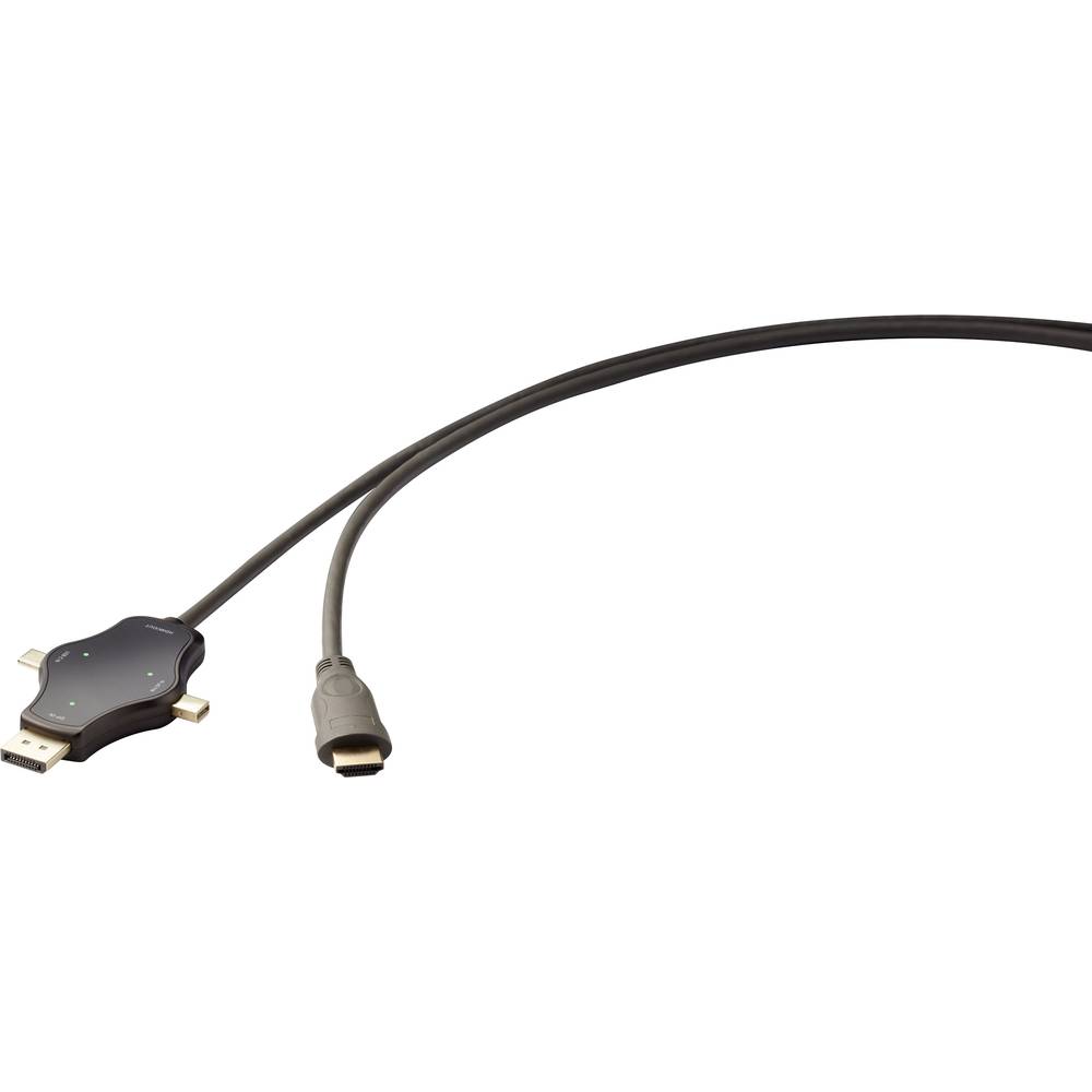 Renkforce Cable-sharing Verbindingskabel [1x HDMI-stekker 3x DisplayPort stekker, Mini-DisplayPort s