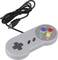 Grauer Retro-Game-Controller mit Steuerkreuz, vier farbigen Tasten (X, A, B, Y) und USB-Anschlusskabel.