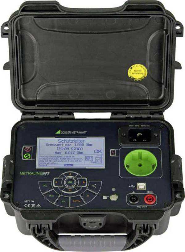 Gossen Metrawatt M711A Gerätetester, VDE-Prüfgerät kalibriert (DAkkS-akkreditiertes Labor) VDE-Norm 0701-0702