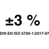 '±3 % DIN EN ISO 6789-1:2017-07'