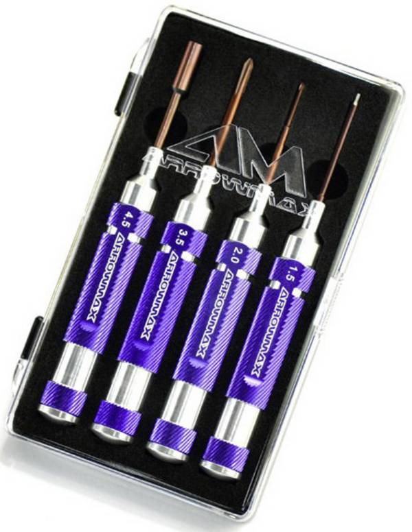 ArrowMax  AM-290910  Werkzeug-Set Innensechskant Größe: 4.5, Kreuzschlitz Größe: 2, 3.5, Aussensechskant Größe: 1.5