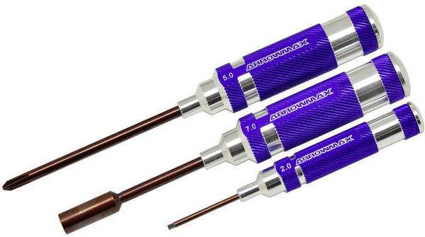 ArrowMax  AM-290904  Werkzeug-Set Kreuzschlitz Schraubenzieher-Größe: 5, Innensechskant Schraubenzieher Größe: 7, Aussensechskant Schraubenzieher Größe: 2