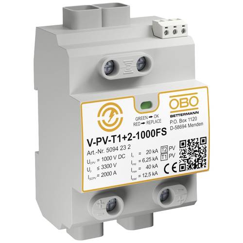 OBO Bettermann 5094232 V-PV-T1+2-1000FS Überspannungsschutz-Modul 1 St.