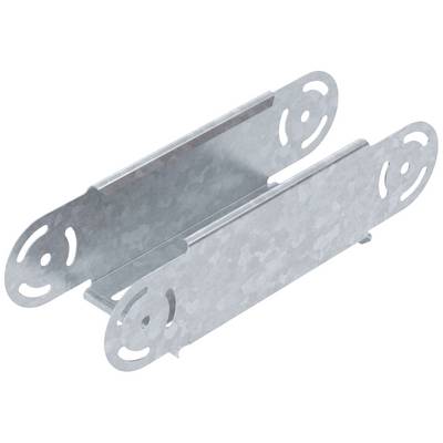 Metallwinkelhalter, rechteckige Form mit abgerundeten Ecken und mehreren Löchern zur Befestigung, aus silbernem Stahl gefertigt.