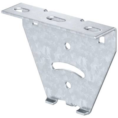 Metallwinkel zur Befestigung, mit mehreren Löchern für Schrauben. Geeignet für Anwendungen in Bau und Konstruktion.