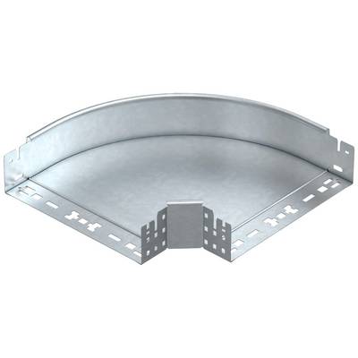 Ein gewinkeltes metallisches Kabelkanalstück mit seitlichen Befestigungslöchern, geeignet für die Unterstützung von Kabeln in Ecken.